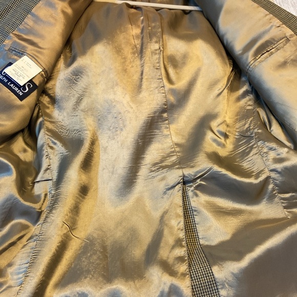 Vintage Chaps Ralph Lauren Men's Silk/Wool Blend‎ Suit Jacket Size 44L Brown Tan - Picture 9 of 9